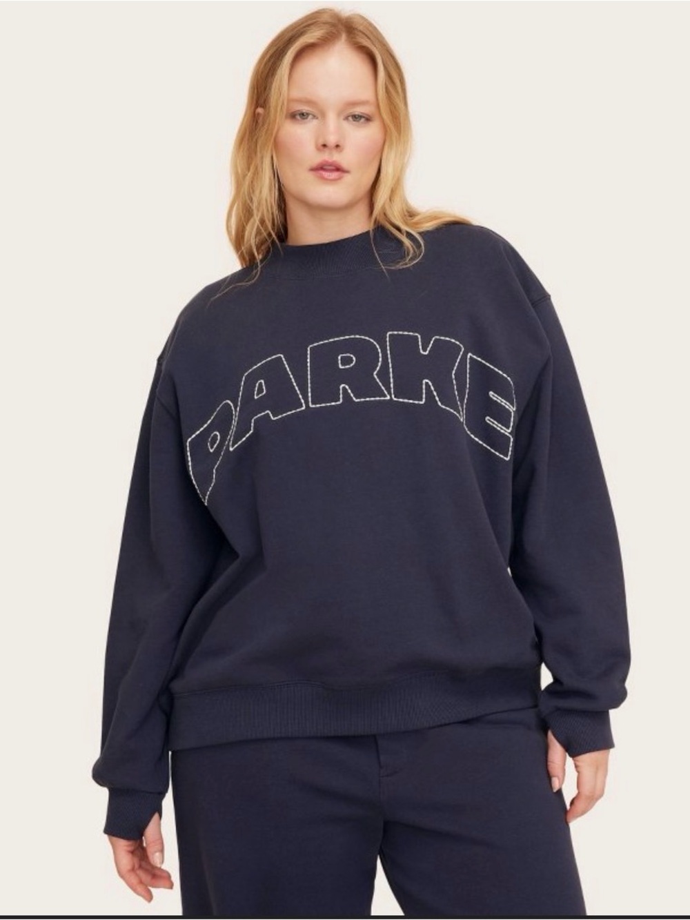 Parke x Target Women’s Navy Mockneck Pullover Sweatshirt S/M NEW